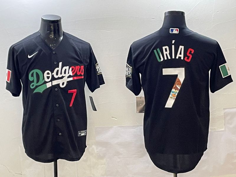 Men Los Angeles Dodgers #7 Urias Black Fashion 2025 Nike MLB Jersey style 5->los angeles dodgers->MLB Jersey